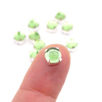 Vintage Czech Round Cab in setting 34ss (7mm) Peridot - Bead Nerd