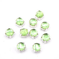 Vintage Czech Round Cab in setting 34ss (7mm) Peridot - Bead Nerd
