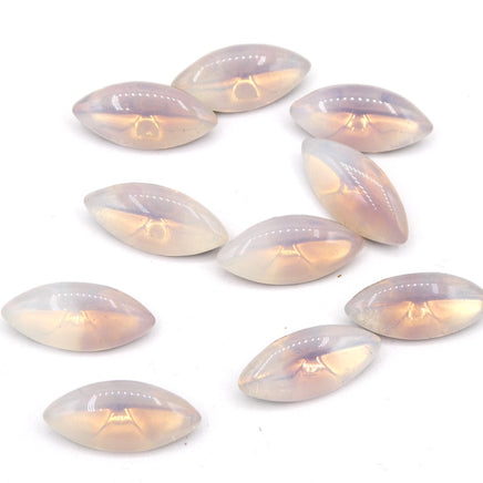 West German Sabrina Glass Navettes 15x7mm Light Amethyst - Bead Nerd