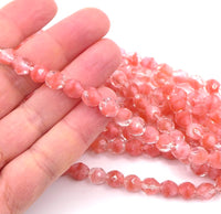 Czech Fire Polished Beads 8mm Pink Coral Givre - Bead Nerd