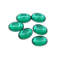 Vintage Czech Dome Glass Oval Cabochon 14x10mm Emerald - Bead Nerd