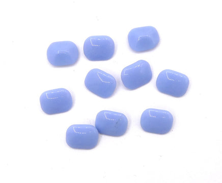 Vintage Czech Smooth Glass Octagon Cabochon 10x8mm Periwinkle Blue - Bead Nerd