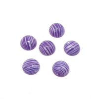 Vintage Czech Dome Glass Flatback Cabochon 47ss (10mm) Purple with White Stripes - Bead Nerd