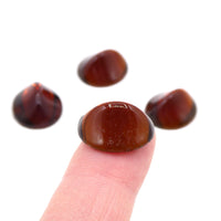 West German Pinched Flatbacks Cabochon 18x16mm Madeira Topaz - Bead Nerd