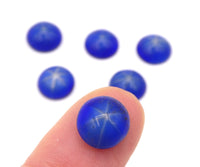 Vintage Czech Dome Glass Flatback Cabochon 47ss (10mm) Blue Star - Bead Nerd