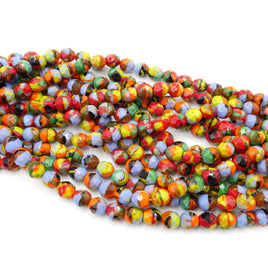 Czech Faceted Fire Polished Beads 10mm Multi Opaque Colours - Bead Nerd