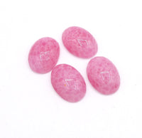 West German Dome Glass Oval Cabochon 18x13mm Pink Marble - Bead Nerd