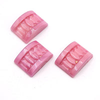 Vintage Czech Arch Glass Rectangle Cabochon 17x13mm Pink Opal - Bead Nerd