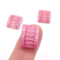 Vintage Czech Arch Glass Rectangle Cabochon 17x13mm Pink Opal - Bead Nerd