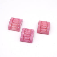 Vintage Czech Arch Glass Rectangle Cabochon 17x13mm Pink Opal - Bead Nerd
