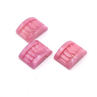 Vintage Czech Arch Glass Rectangle Cabochon 17x13mm Pink Opal - Bead Nerd