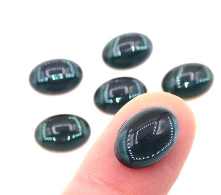 Vintage Czech Dome Glass Oval Cabochon 14x10mm Montana - Bead Nerd