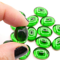 Vintage Czech Dome Glass Oval Cabochon 18x13mm Tourmaline - Bead Nerd