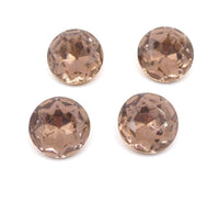 Vintage Czech Faceted Glass Cabochon 14mm Light Amethyst - Bead Nerd