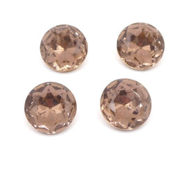 Vintage Czech Faceted Glass Cabochon 14mm Light Amethyst - Bead Nerd