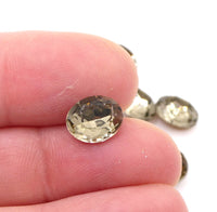 Vintage Czech Faceted Glass Oval Cabochon 10x8mm Black Diamond - Bead Nerd
