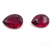 Vintage Czech Faceted Glass Teardrop Cabochon 25x18mm Rubinite - Bead Nerd