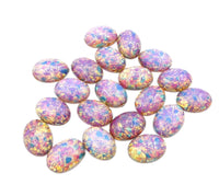 Vintage Czech Fire Opal Glass Oval Flatback Cabochon 18x13mm Pink Opal - Bead Nerd