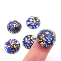 Vintage Czech Fire Opal Round Cabochon 18mm Black Opal - Bead Nerd