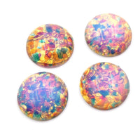 Vintage Czech Fire Opal Round Cabochon 20mm Pink Opal - Bead Nerd