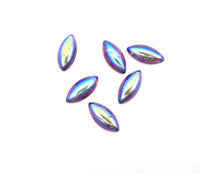 Vintage Czech Glass Dome Navettes 15x7mm Amethyst AB - Bead Nerd