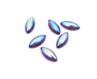 Vintage Czech Glass Dome Navettes 15x7mm Amethyst AB - Bead Nerd