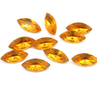 Vintage Czech Glass Faceted Navettes 15x7mm Topaz - Bead Nerd
