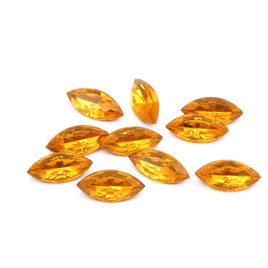 Vintage Czech Glass Faceted Navettes 15x7mm Topaz - Bead Nerd