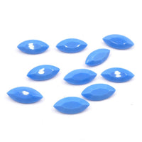 Vintage Czech Glass Faceted Navettes 15x7mm Turquoise - Bead Nerd