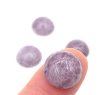 Vintage Czech Glass Round Cabochon 14mm Purple Marble - Bead Nerd