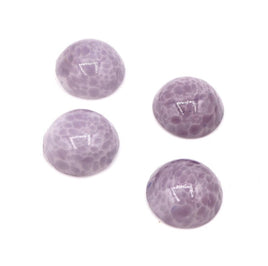Vintage Czech Glass Round Cabochon 14mm Purple Marble - Bead Nerd