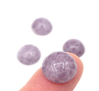 Vintage Czech Glass Round Cabochon 14mm Purple Marble - Bead Nerd