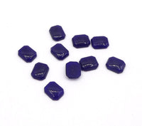 Vintage Czech Smooth Glass Octagon Cabochon 8x6mm Lapis Blue - Bead Nerd