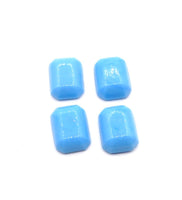 Vintage Japanese Beveled Glass Rectangle Flatback Cabochon 20x15mm Turquoise - Bead Nerd
