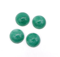 Vintage Japanese Glass Dome Flatback Cabochon 15mm Jade Green - Bead Nerd