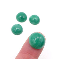 Vintage Japanese Glass Dome Flatback Cabochon 15mm Jade Green - Bead Nerd