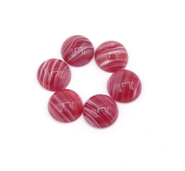 Vintage Japanese Glass Dome Round Flatback Cabochons 11mm Red Quartz - Bead Nerd