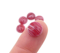 Vintage Japanese Glass Dome Round Flatback Cabochons 11mm Red Quartz - Bead Nerd