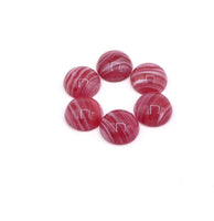 Vintage Japanese Glass Dome Round Flatback Cabochons 11mm Red Quartz - Bead Nerd