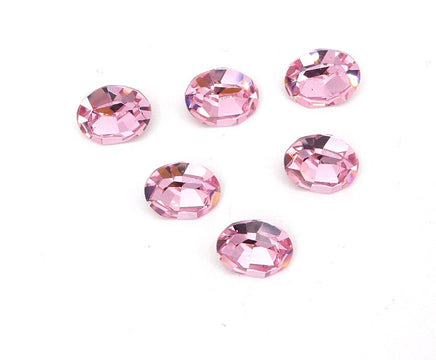 Vintage Swarovski 4100 Oval Crystal Rhinestone 10x8mm Light Rose - Bead Nerd