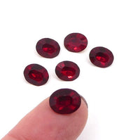 Vintage Swarovski 4100 Oval Crystal Rhinestone 10x8mm Siam - Bead Nerd