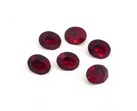 Vintage Swarovski 4100 Oval Crystal Rhinestone 10x8mm Siam - Bead Nerd