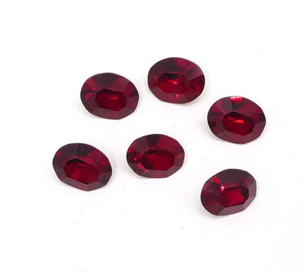 Vintage Swarovski 4100 Oval Crystal Rhinestone 10x8mm Siam - Bead Nerd