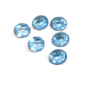 Vintage Swarovski Crystal Oval Rhinestone 12x10mm Aquamarine - Bead Nerd