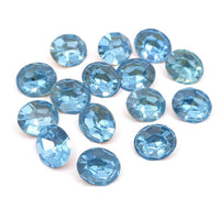 Vintage Swarovski Crystal Oval Rhinestone 12x10mm Aquamarine - Bead Nerd