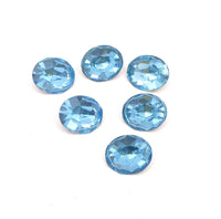 Vintage Swarovski Crystal Oval Rhinestone 12x10mm Aquamarine - Bead Nerd