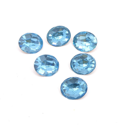 Vintage Swarovski Crystal Oval Rhinestone 12x10mm Aquamarine - Bead Nerd