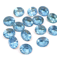 Vintage Swarovski Crystal Oval Rhinestone 12x10mm Aquamarine - Bead Nerd