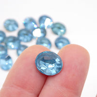 Vintage Swarovski Crystal Oval Rhinestone 12x10mm Aquamarine - Bead Nerd