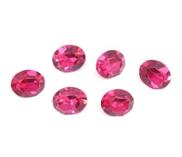 Vintage Swarovski Crystal Oval Rhinestone 12x10mm Dark Rose - Bead Nerd